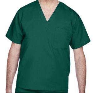 NWT HARRITON M897 ADULT RESTORE UNISEX SCRUB TOP, HUNTER GREEN, LARGE